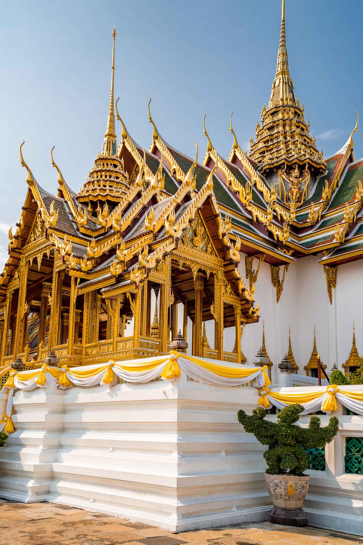 Beautiful golden building in the Grand Palace in Bangkok