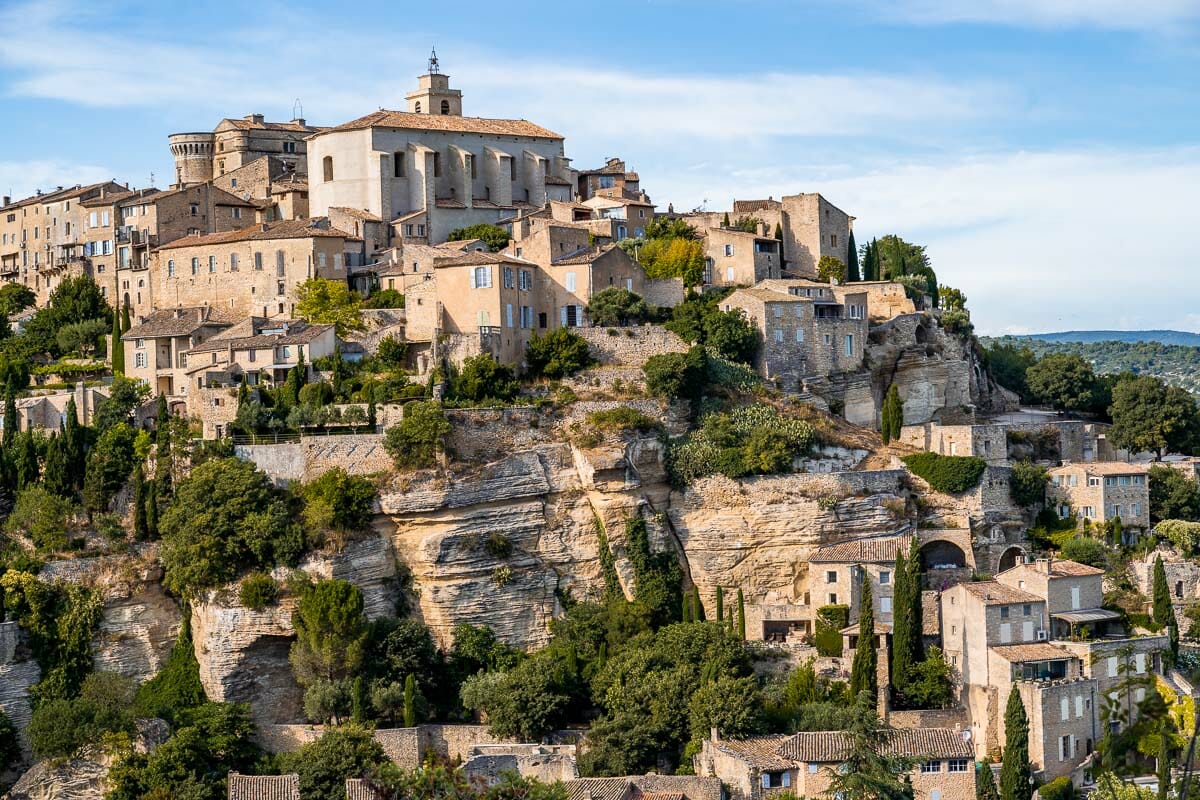 Panoramic view of Gordes in Provence, France