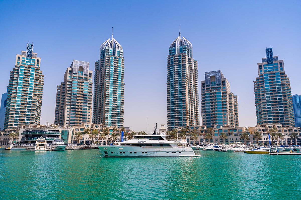Boats in Dubai Marina