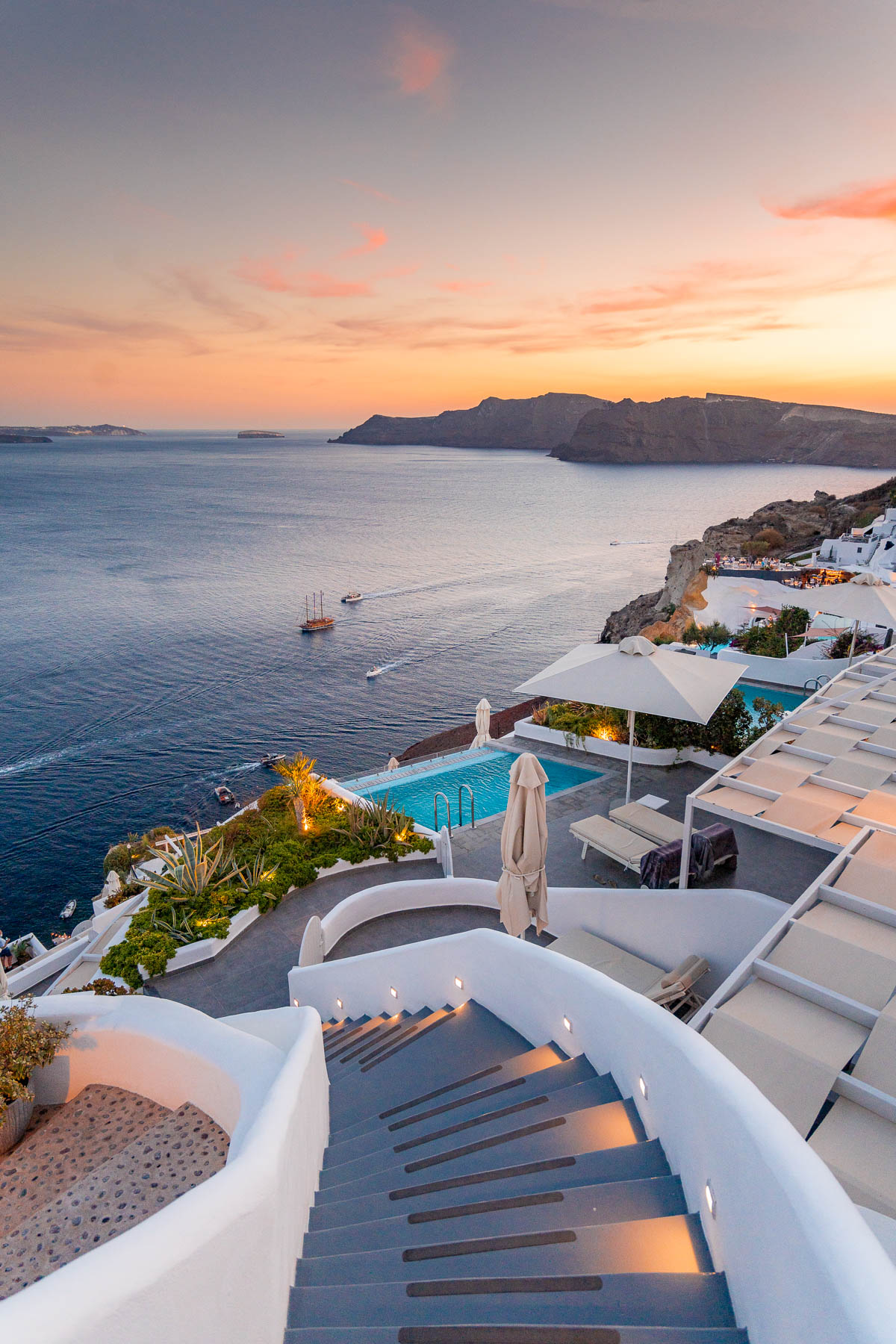Sunset at Santorini Secret Suites & Spa