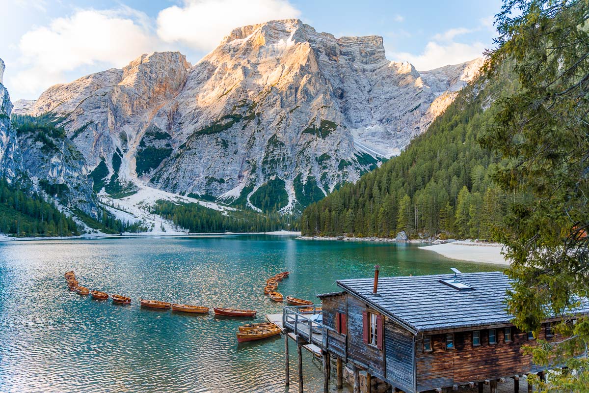 Lago di Braies, one of the most beautiful lakes in the Dolomites