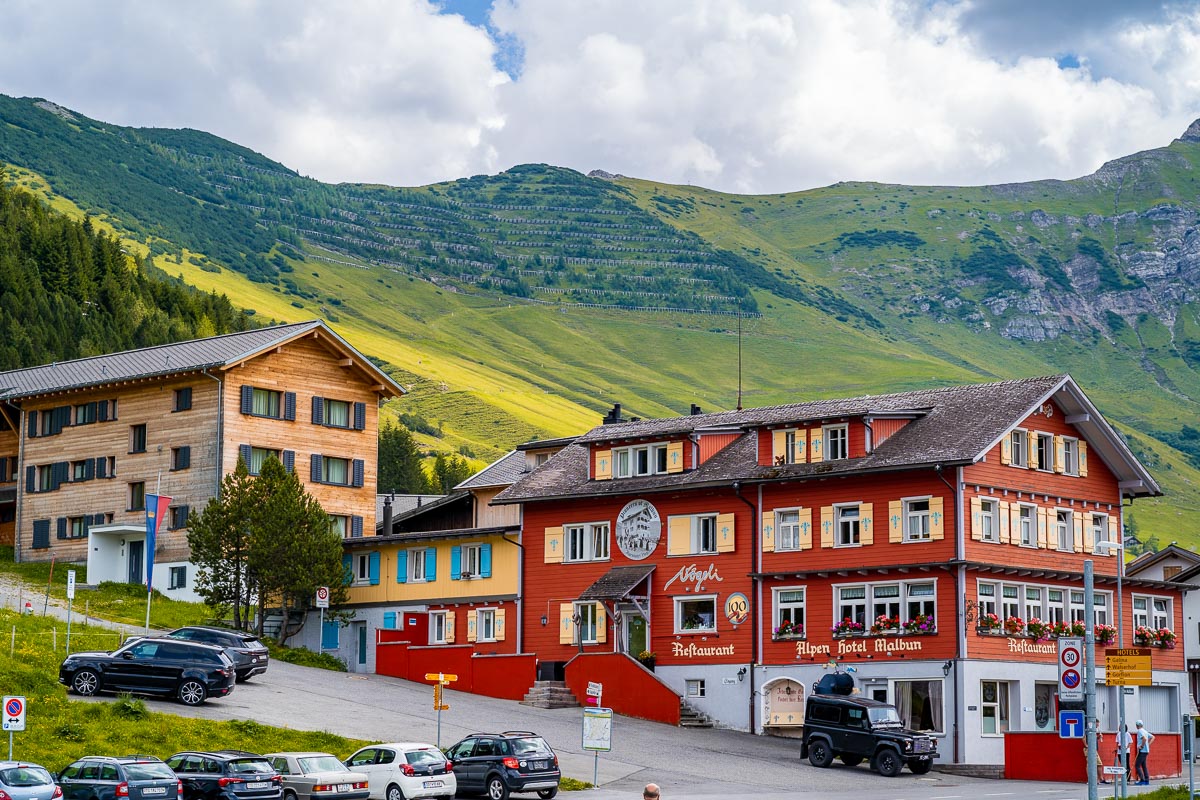 Colorful houses in Malbun, Liechtenstein