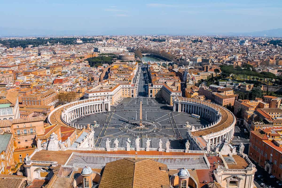 Panoramic view from the Dome of St. Peter's Basilica, Vatican City