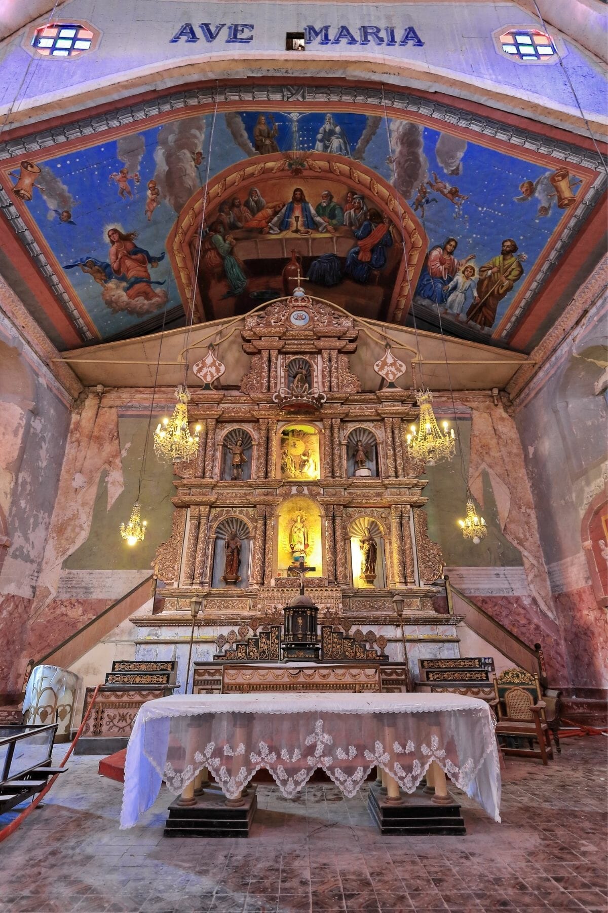 Interior of Baclayon Church, Bohol island