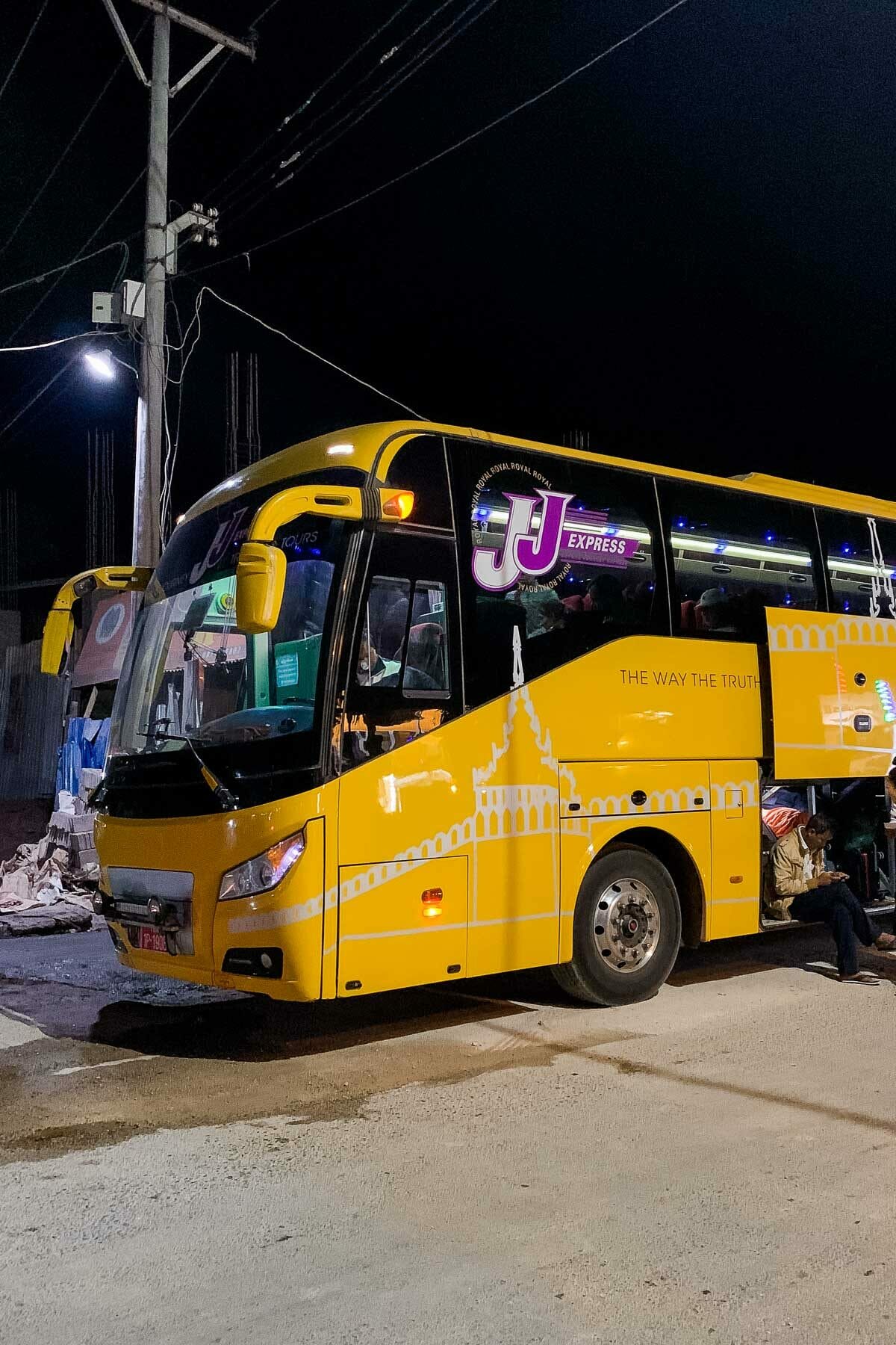 Sleeper bus in Myanmar