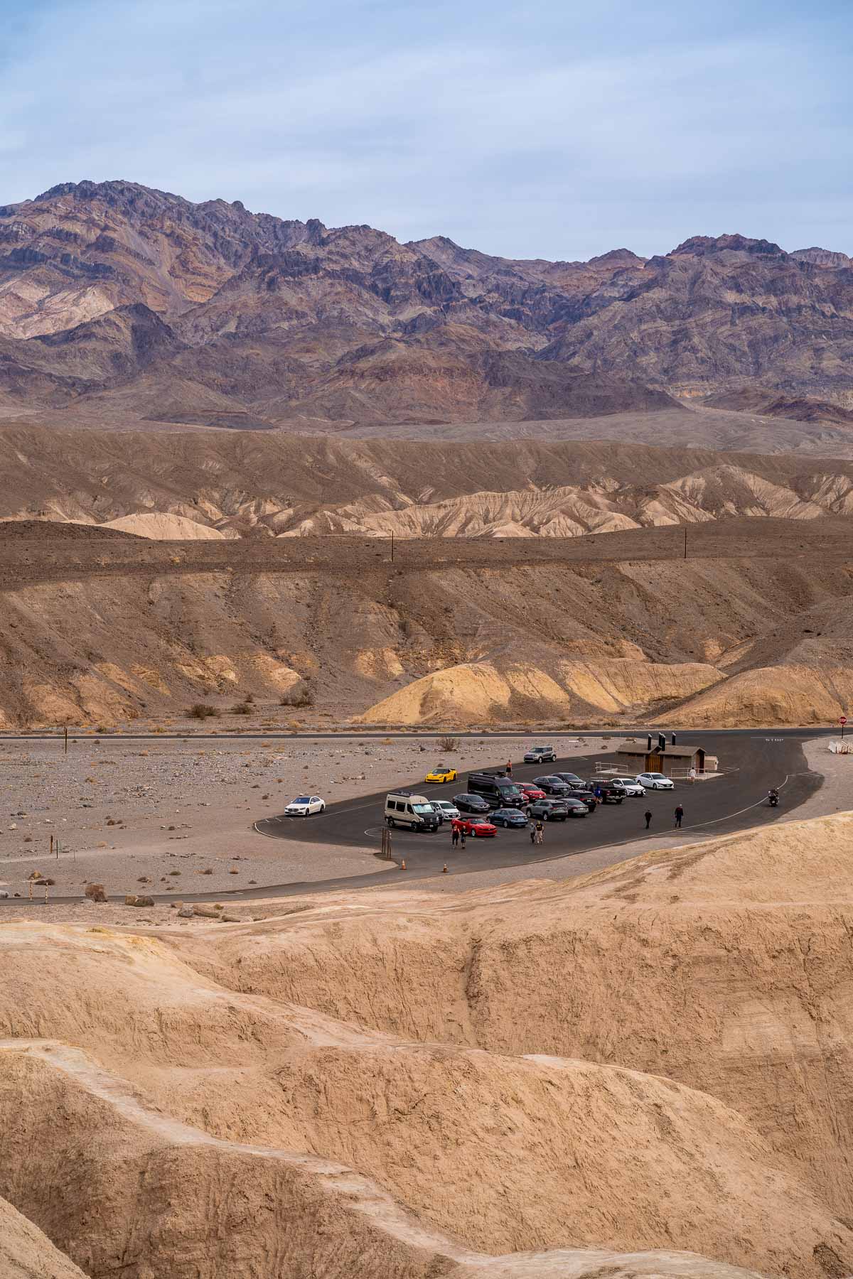 Parking lot at Zabriskie Point in Death Valley National Park