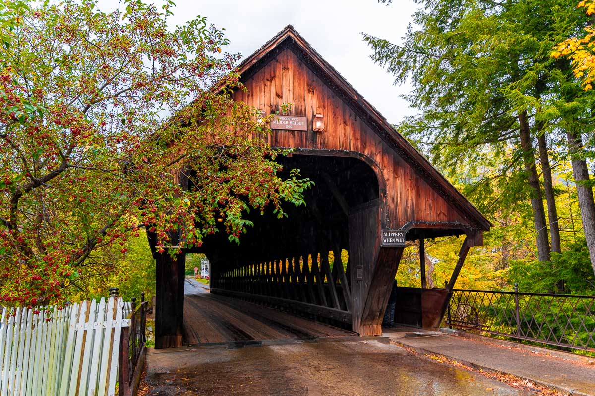 Woodstock Middle Covered Bridge in Vermont