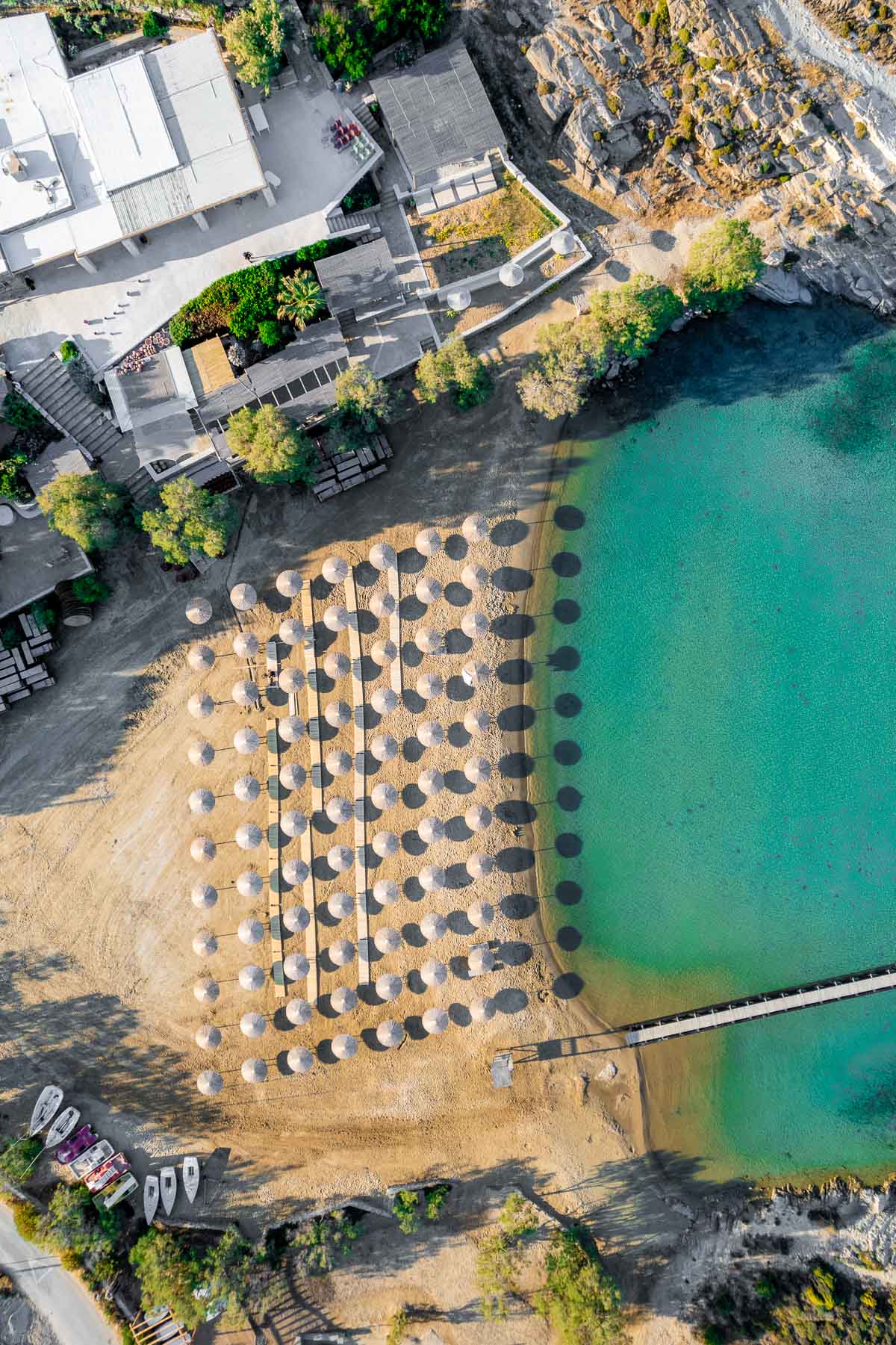 Aerial view of Monastiri Beach, Paros
