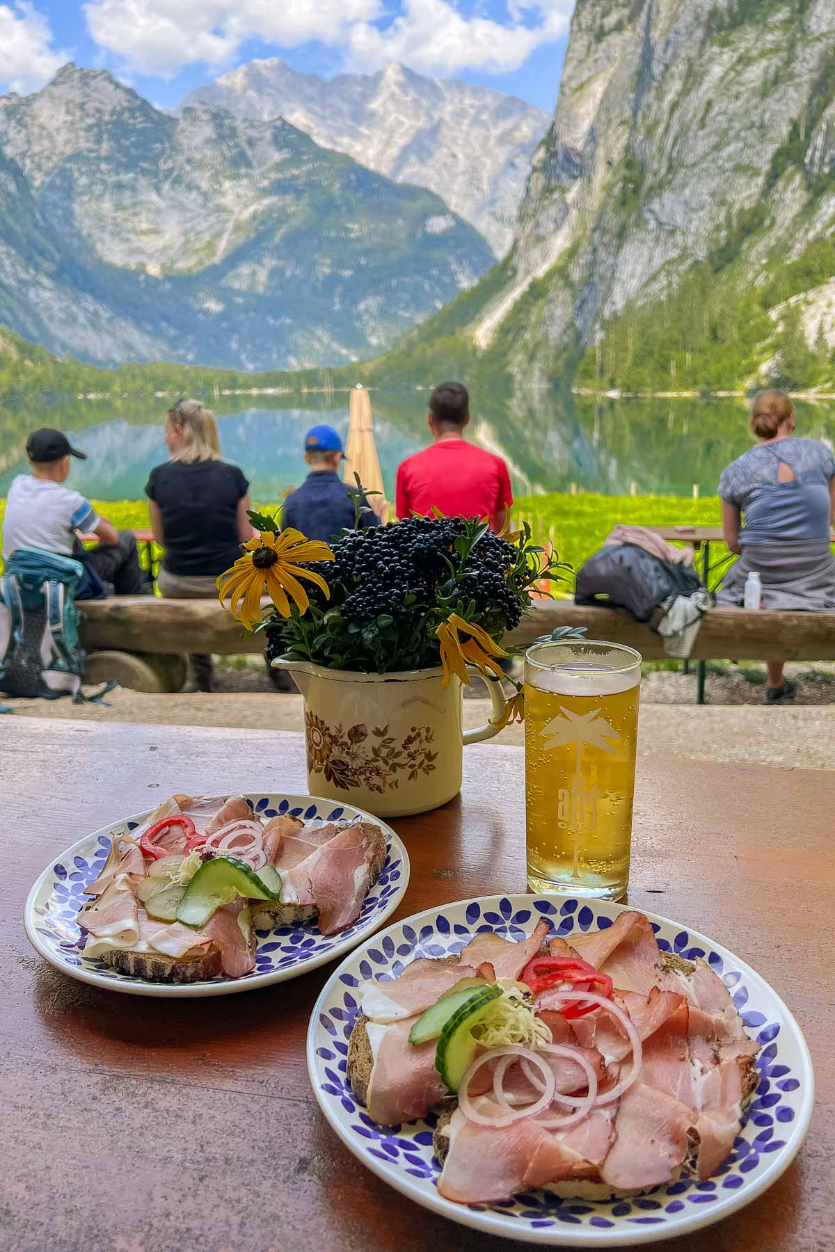Breakfast at Fischunkelalm at Lake Obersee, Germany