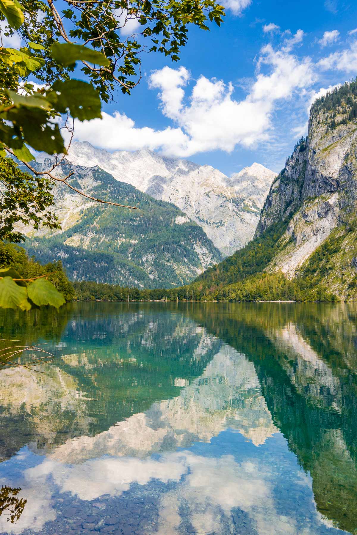 Beautiful reflections on Lake Obersee, Germany