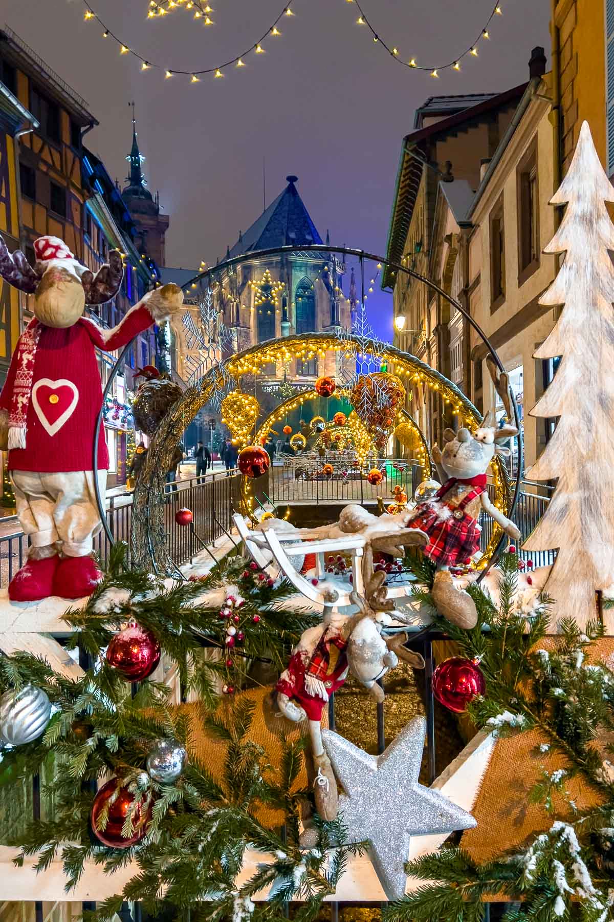Christmas market at Place de la Cathédrale in Colmar, France