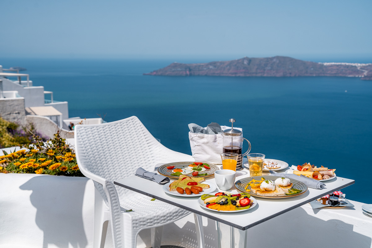 Breakfast at Kasimatis by La Perla in Imerovigli, Santorini