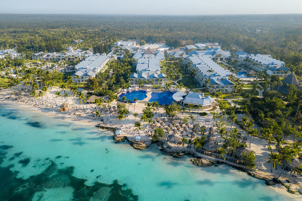 Drone photo of Playa Bayahibe at Hilton La Romana