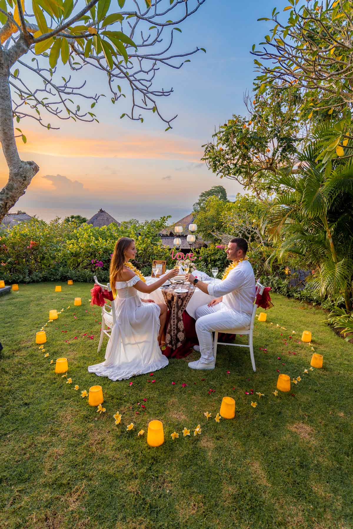 Couple on a Romantic dinner at AYANA Villas Bali