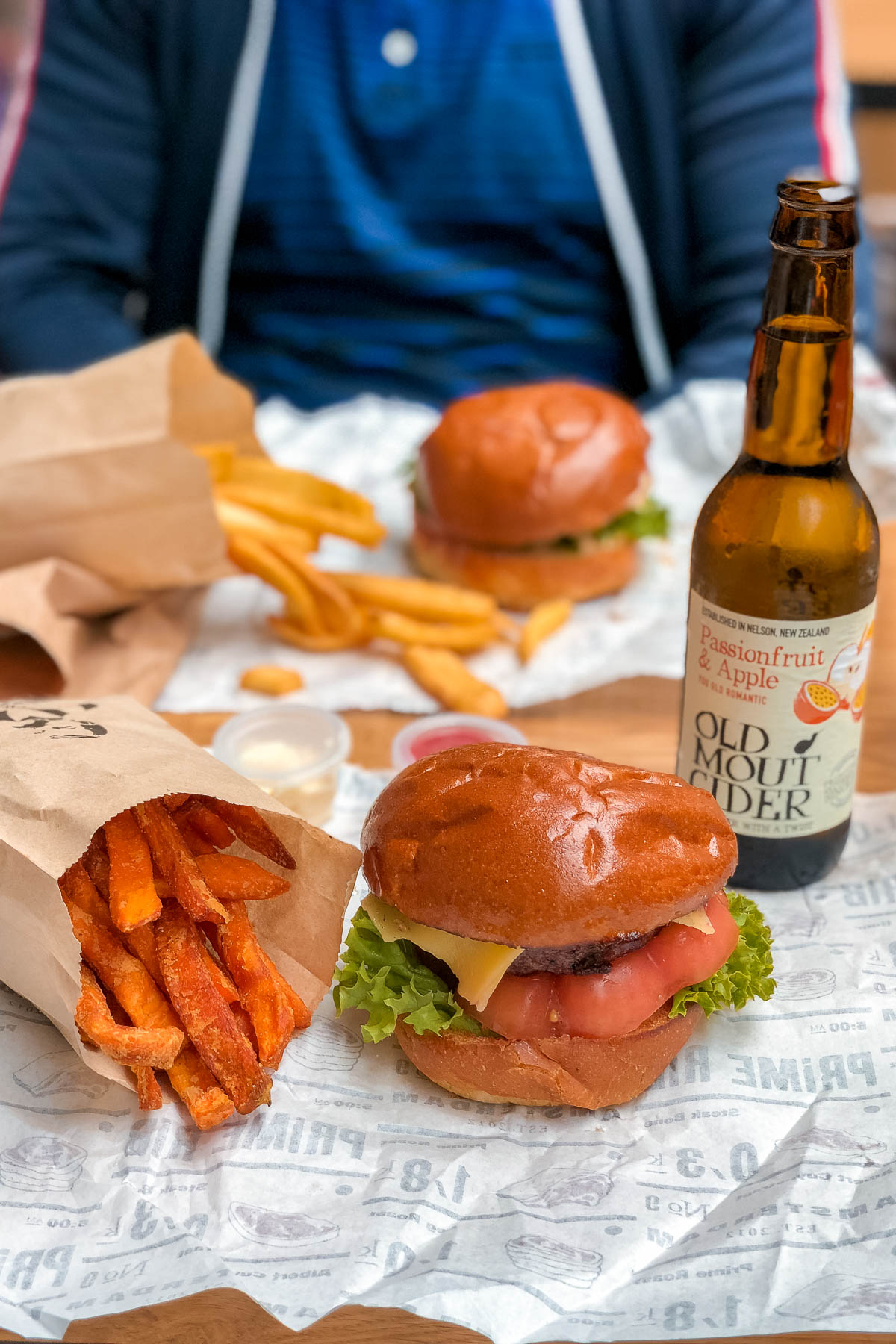 Burgers and fries at Foodhallen Amsterdam