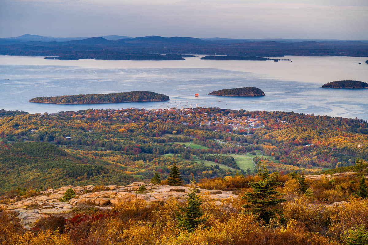 View of Bar Harbor from Cadillac Mountain