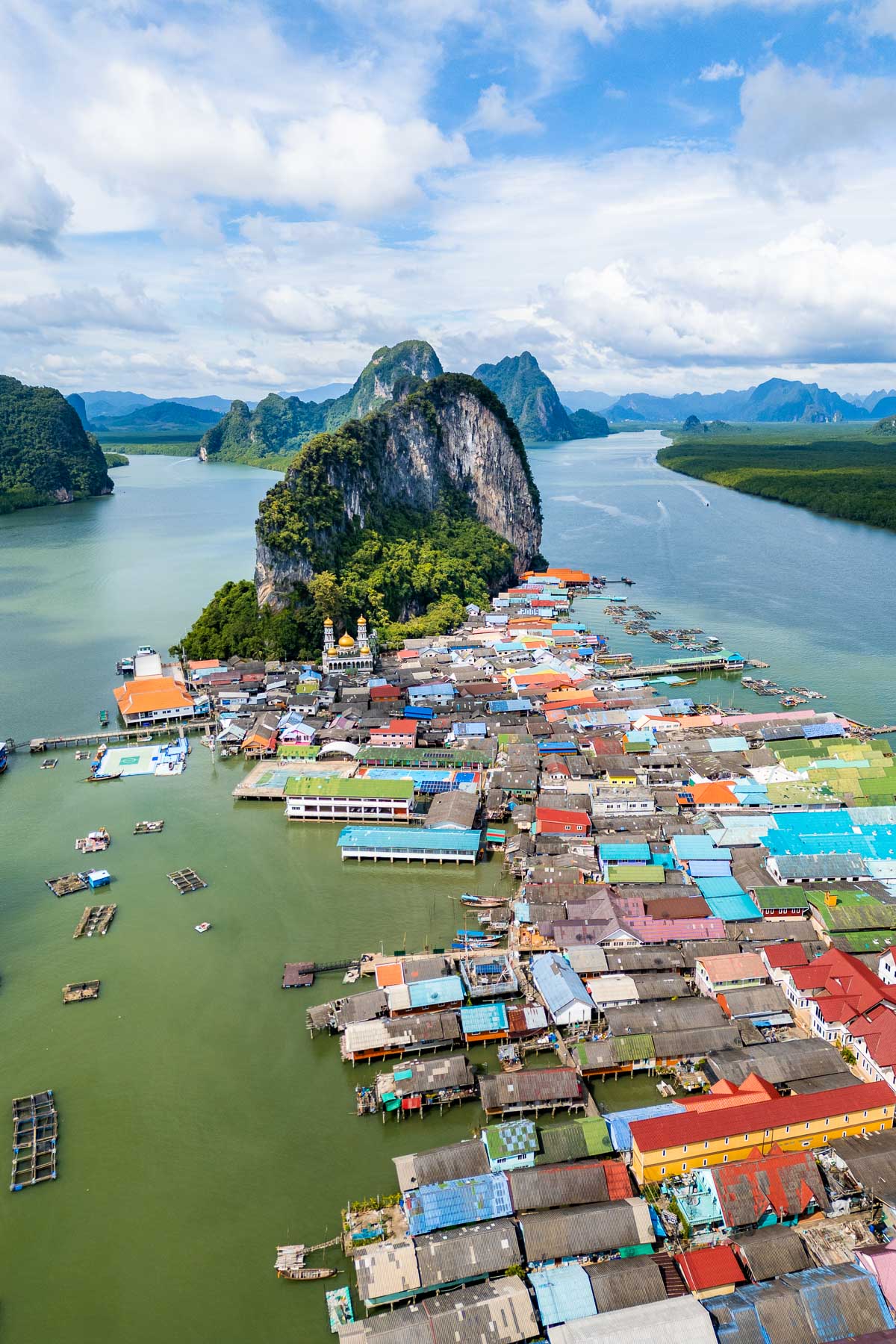 Aerial view of the floating village of Koh Panyee, Thailand