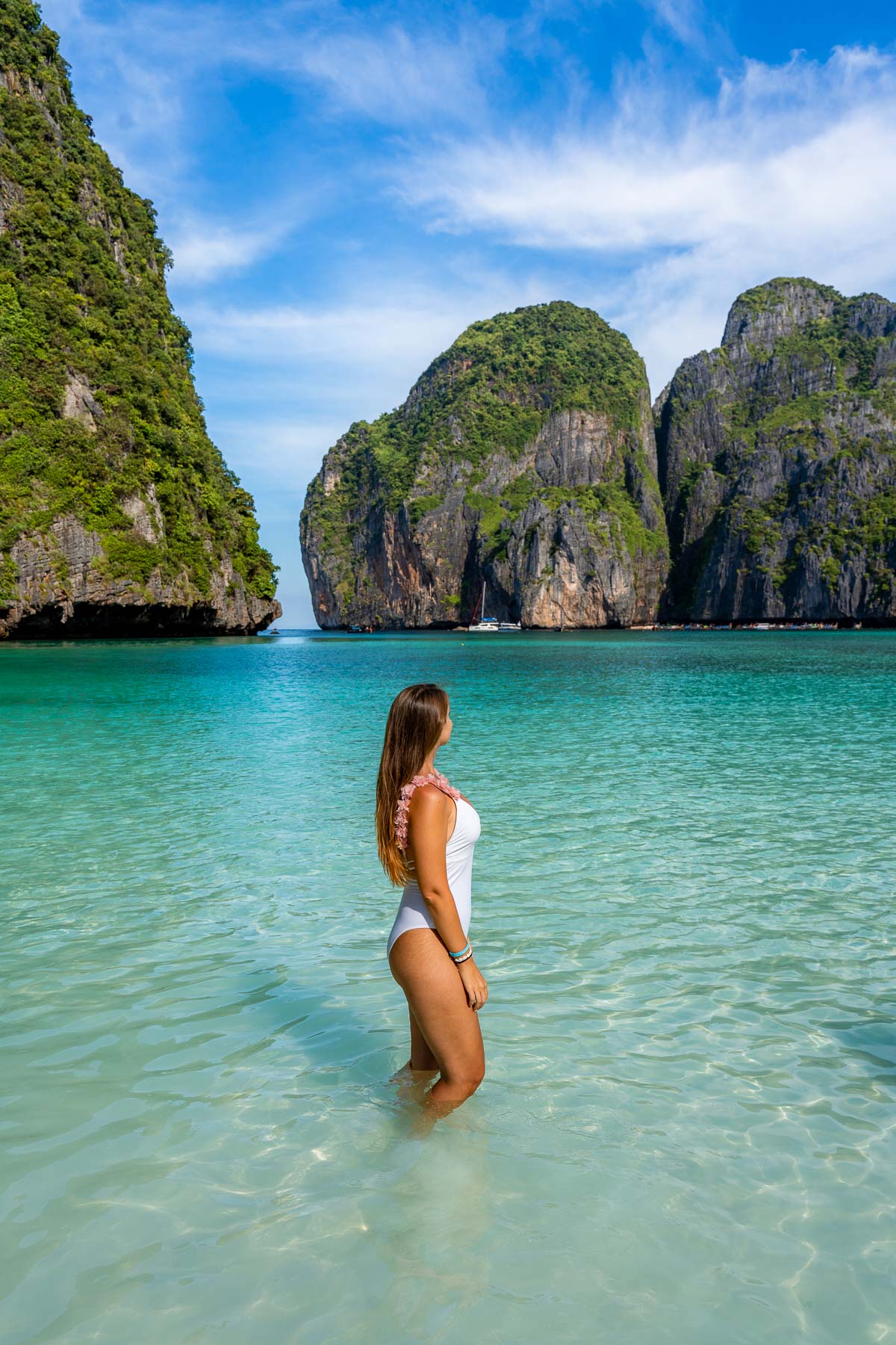 Girl at Maya Bay on the Phi Phi Islands, Thailand