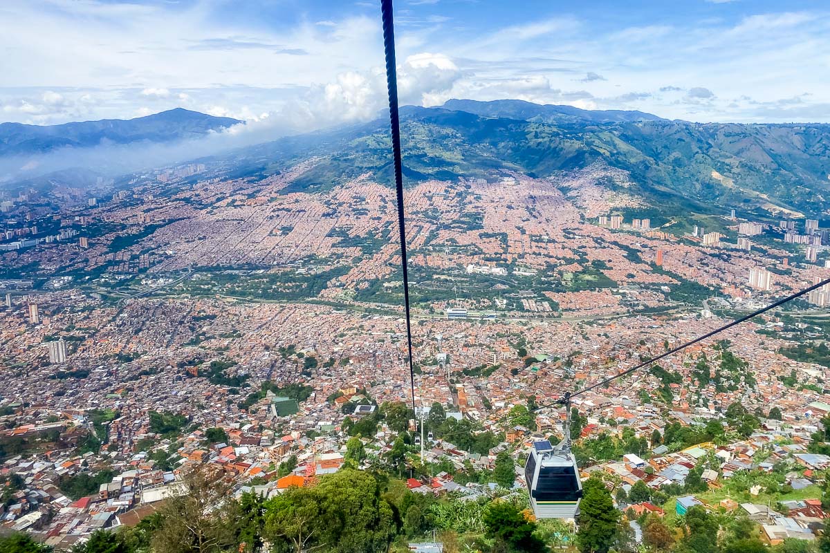 View from the cable car going to Parque Arvi, Medellin