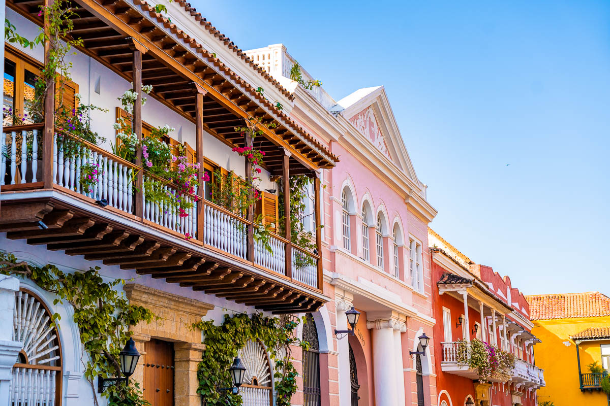 Colonial buildings in the Old City of Cartagena