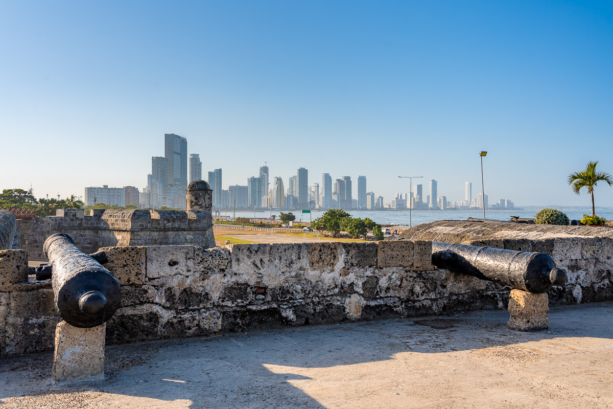 Walls of Cartagena with a view of Bocagrande