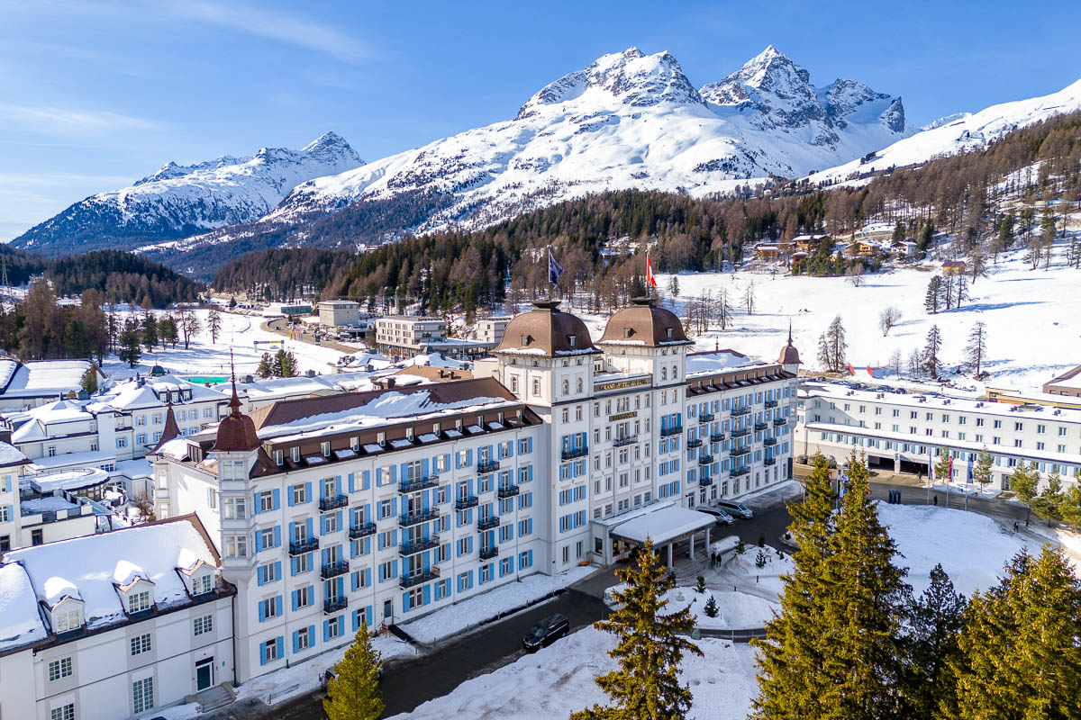 Drone photo of Grand Hotel Des Bains Kempinski St. Moritz