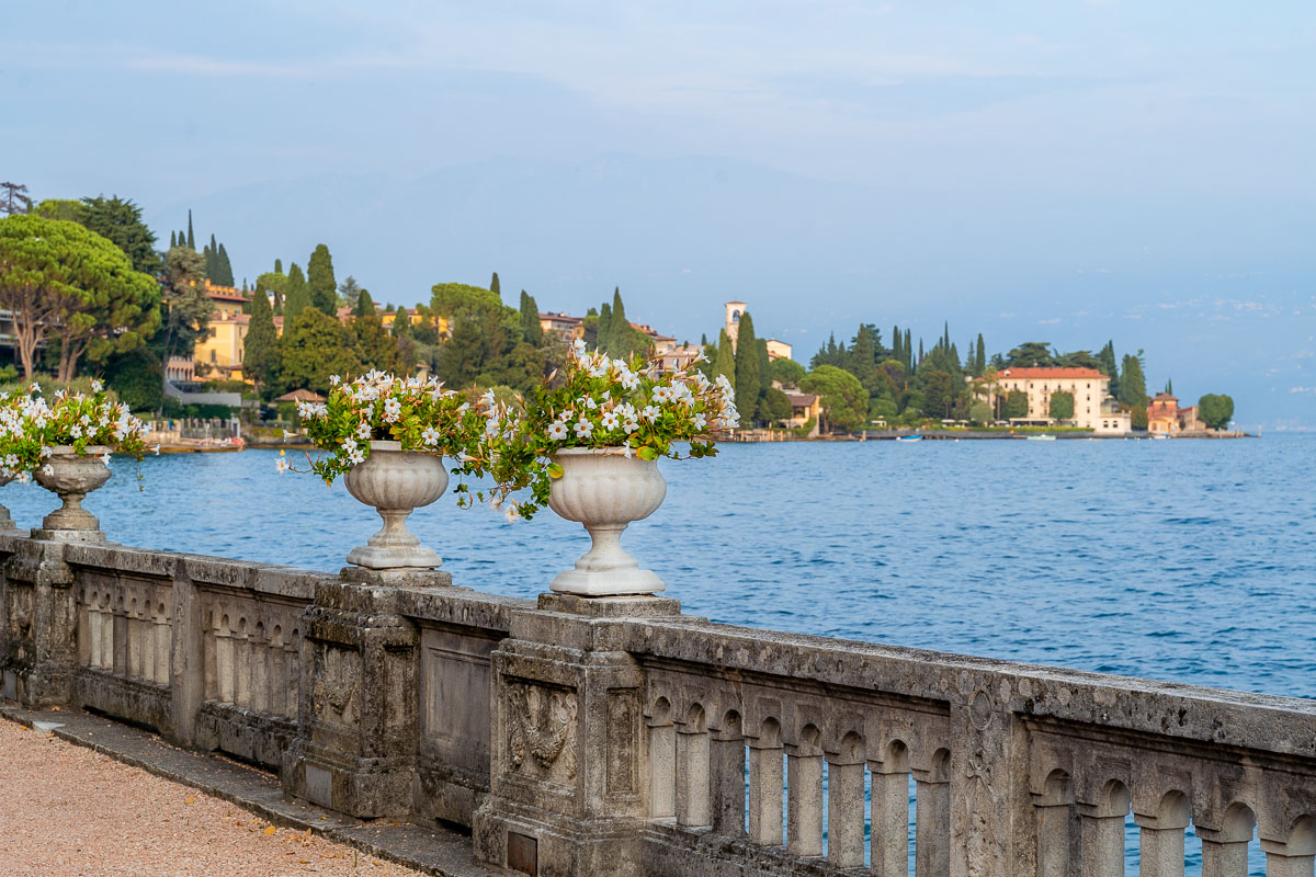 View over Lake Garda from the garden at Grand Hotel Fasano