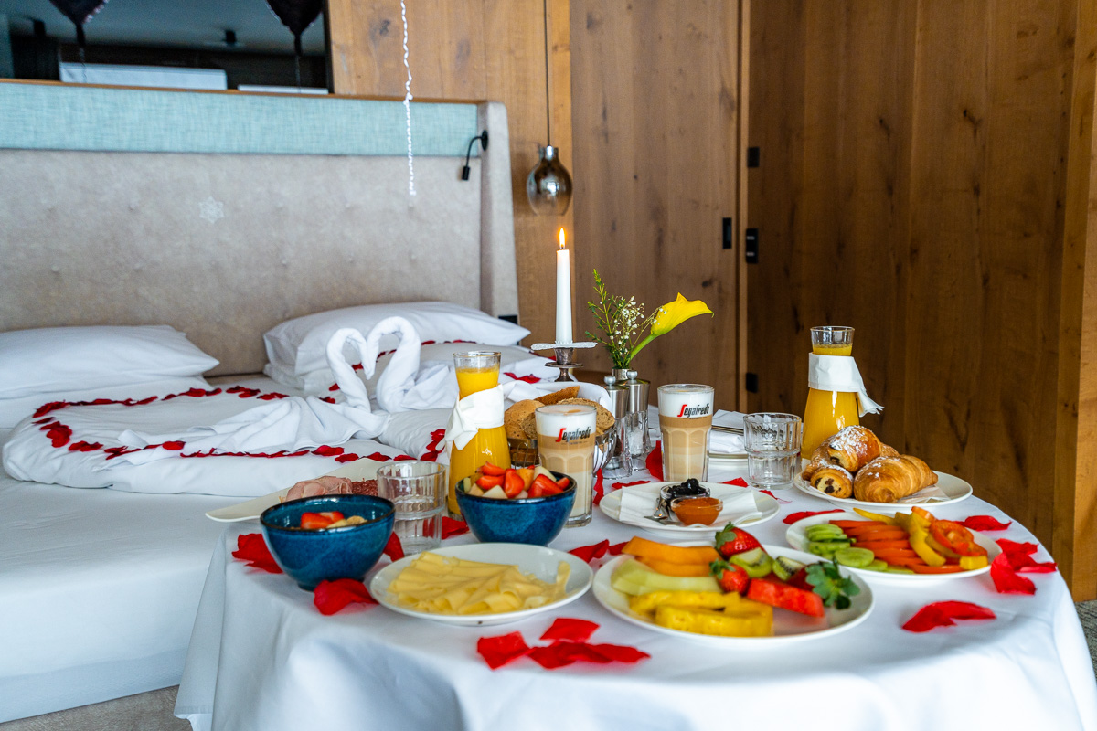 Room service breakfast at Das Edelweiss Salzburg Mountain Resort