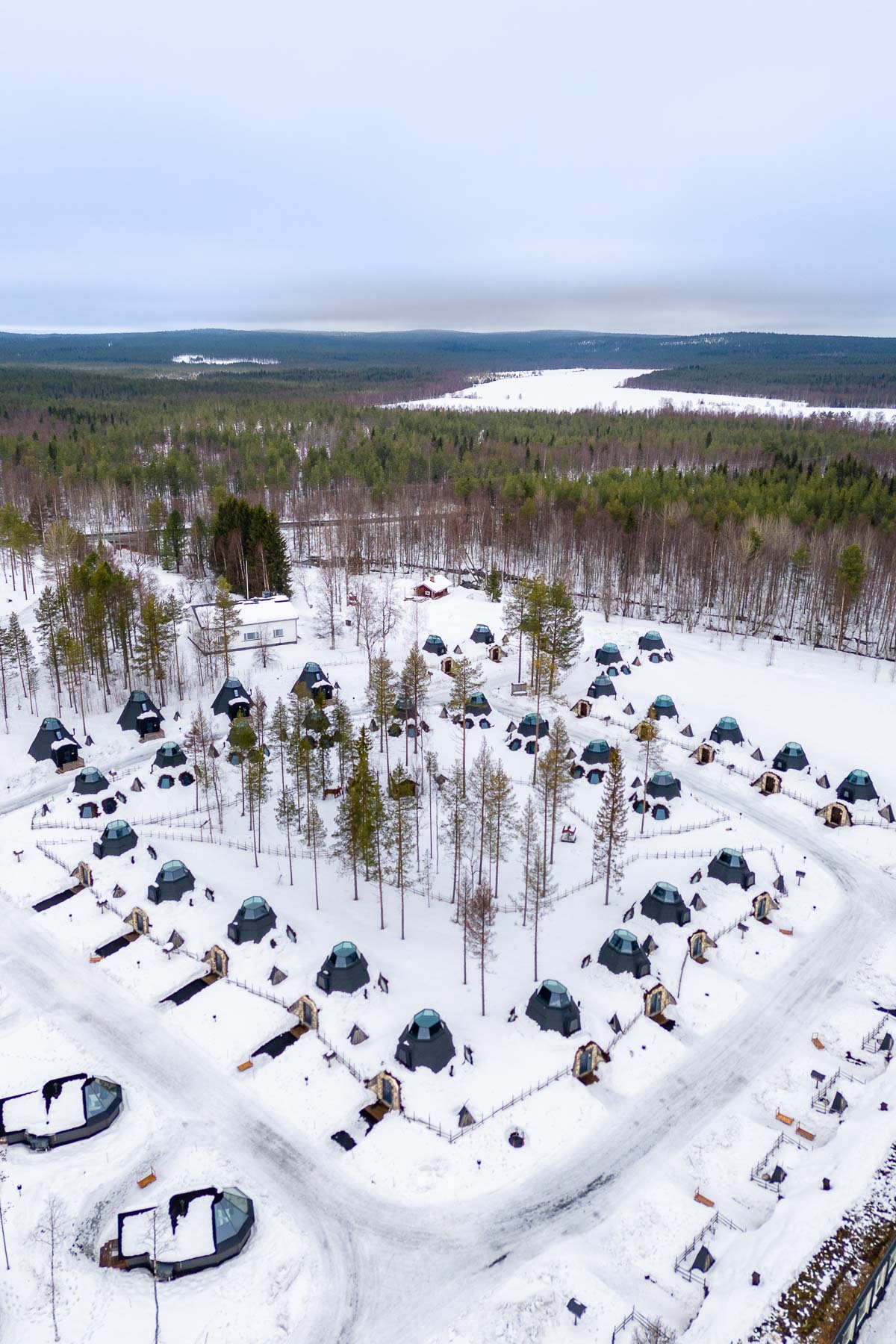 Aerial view of Apukka Resort Lapland