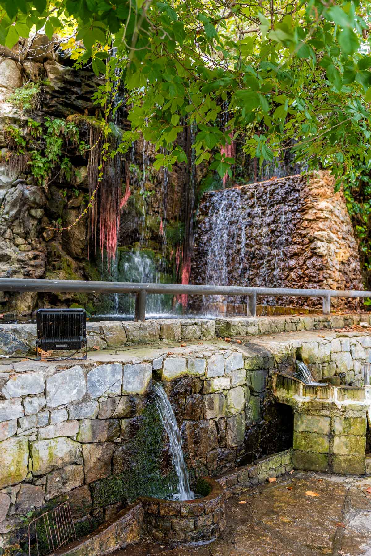 Waterfall at a taverna at Argiroupoli, Crete