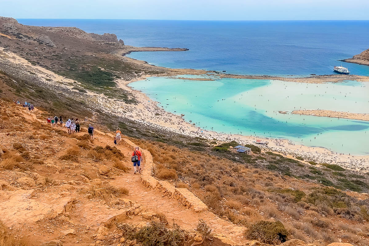 Hiking path leading down to Balos Beach, Crete