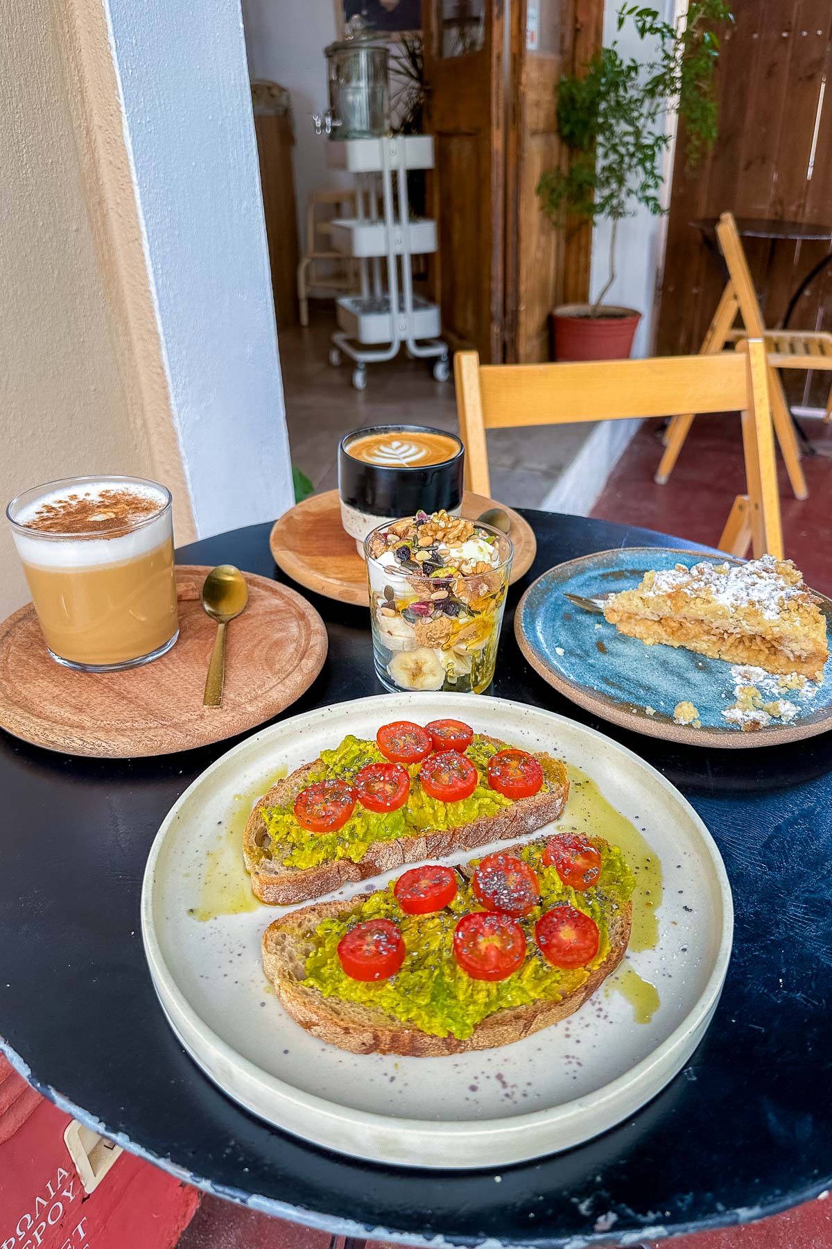 Breakfast at Bistro Cafe at Argiroupoli, Crete