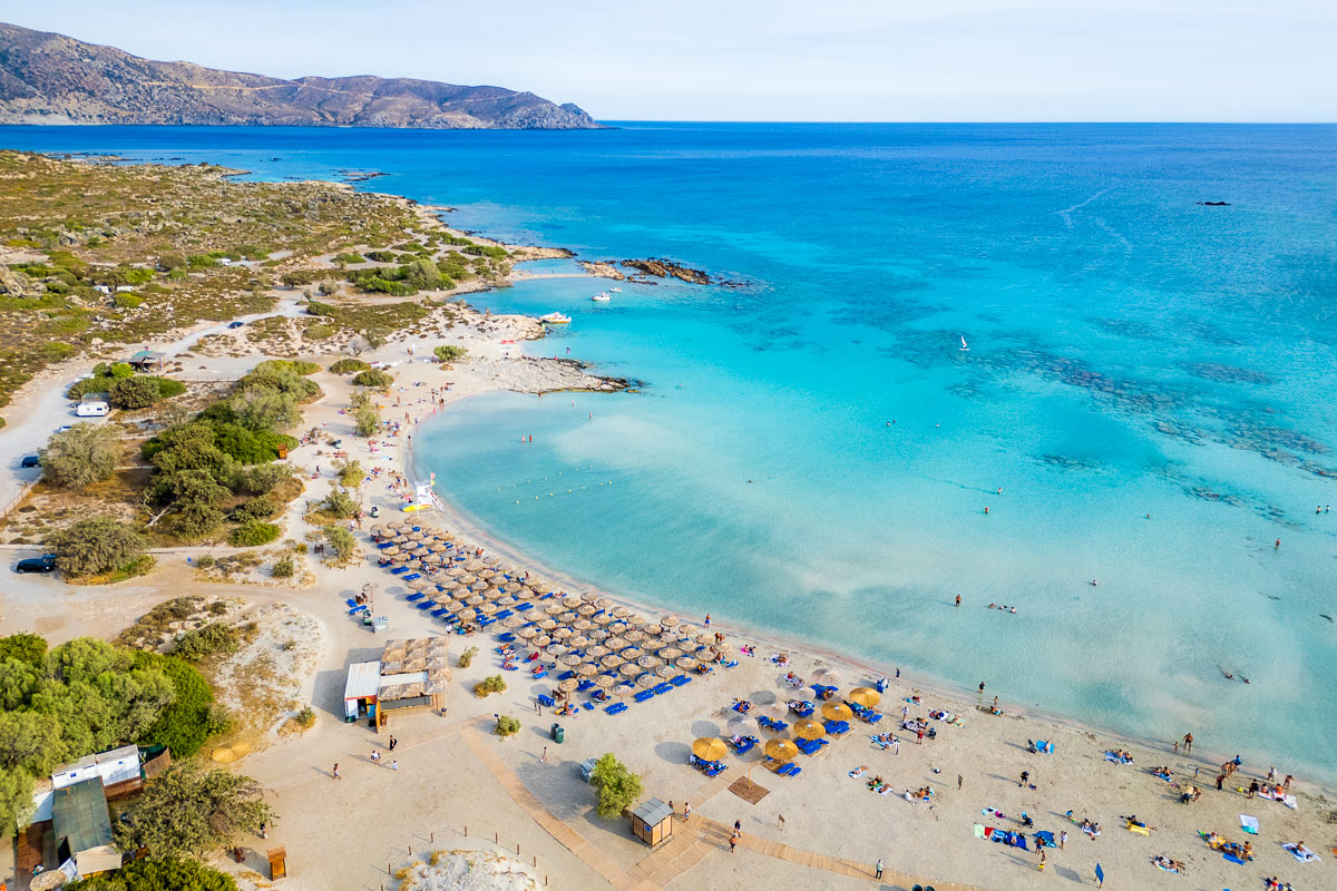 Drone photo of Elafonissi Beach, Crete