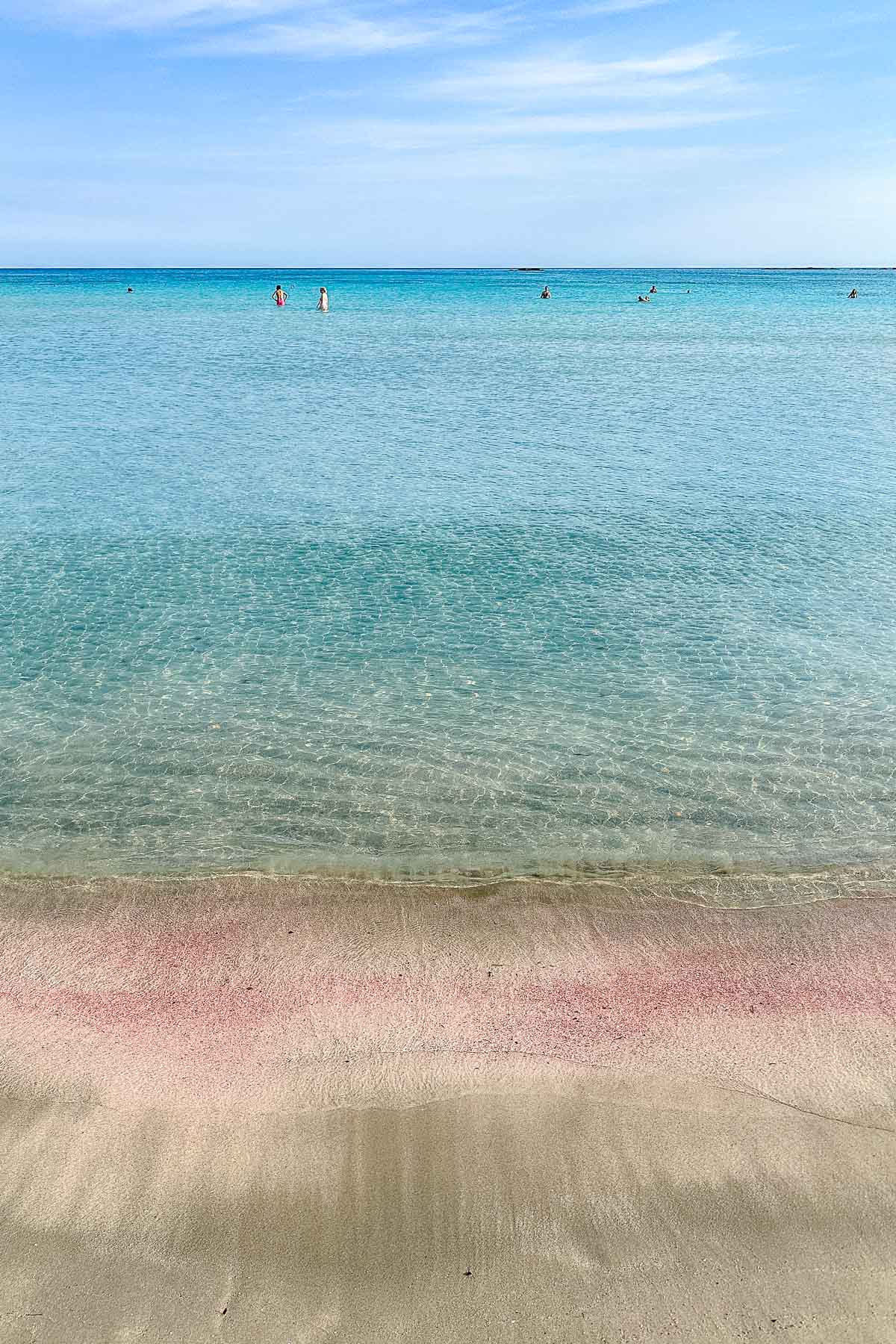 Pink sand on Elafonissi Beach, Crete