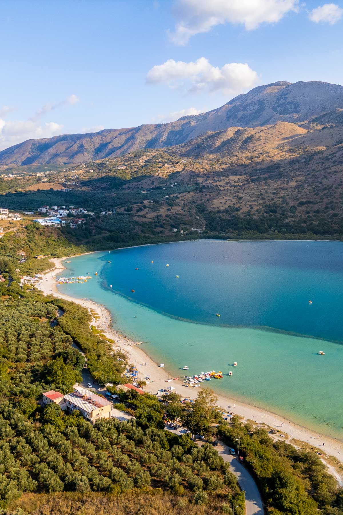 Aerial view of Lake Kournas, Crete