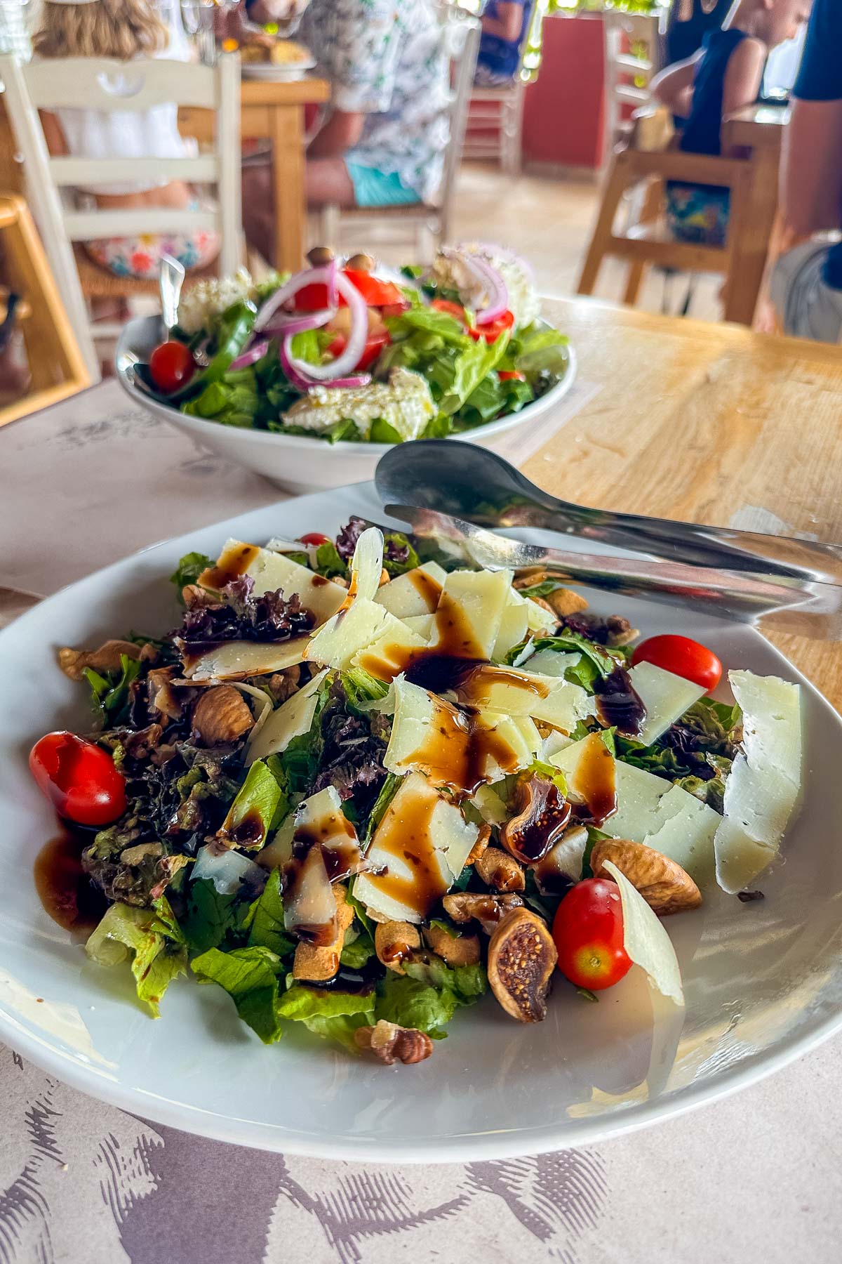 Salads at Taverna Spilios, Crete